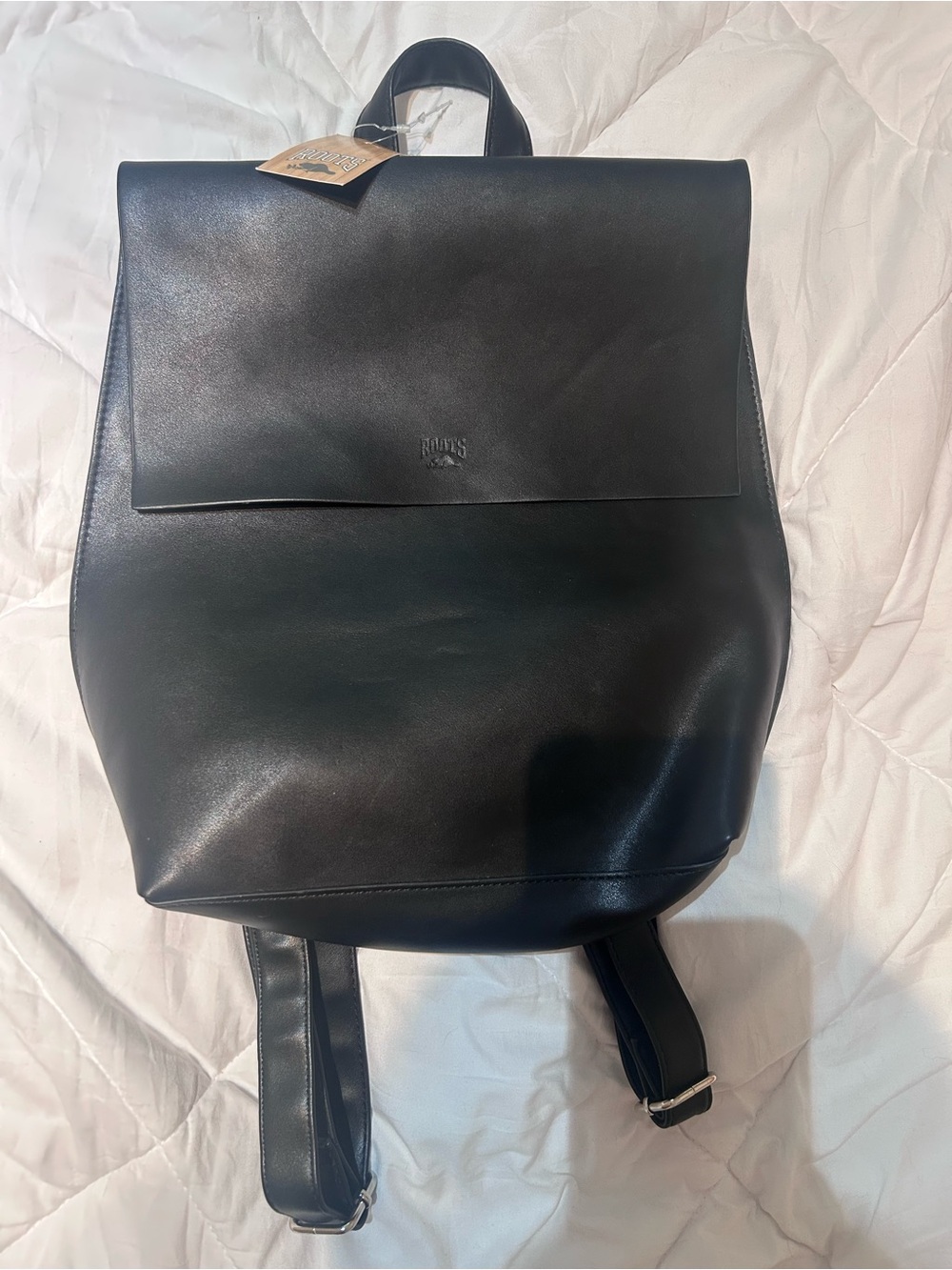 ✨NWT✨Roots Black Leather Backpack